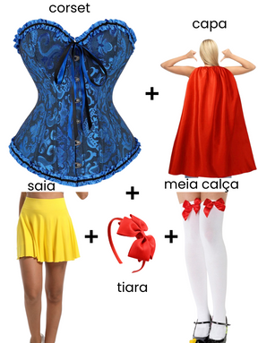 Espartilho Lingerie Branca de Neve