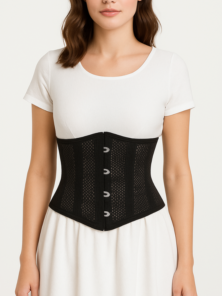 Espartilho Underbust Respirável com Barbatanas Dupla de Aço
