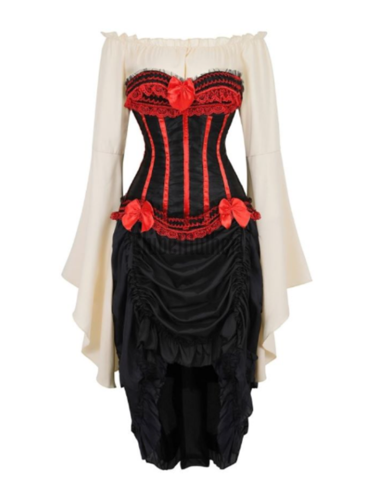 Espartilho Bolero Vintage Com Saia