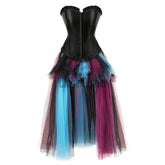 Sapubonva Women&#39;s Sexy Corset Dress Costume Victorian Gowns Corsets Bustiers Long Skirt Set