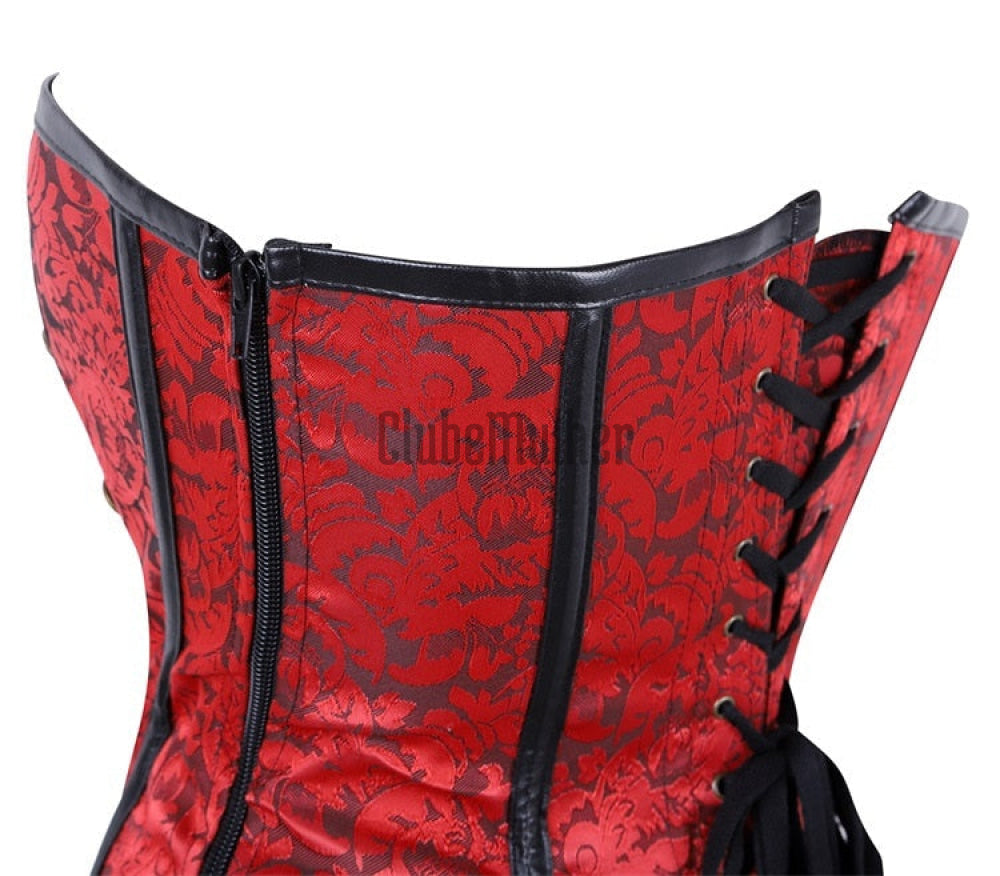 Women Steampunk Corset Jacket Set Burlesque Costume Steel Boned Corsets And Bustiers Gothique