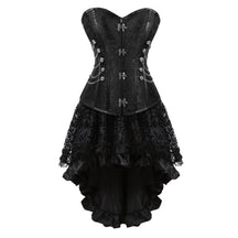 Sapubonva Corset Bustier Skirt Set Sexy Grand Steampunk Leather Clasp Corsets And Bustiers Dresses
