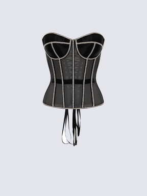 Corset Secret Mesh com Pedrarias