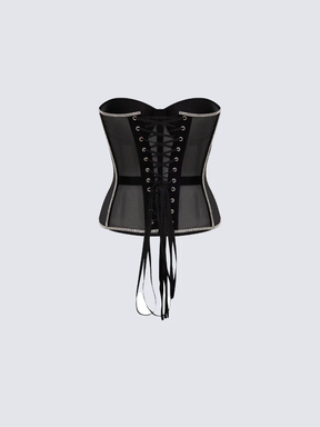 Corset Secret Mesh com Pedrarias