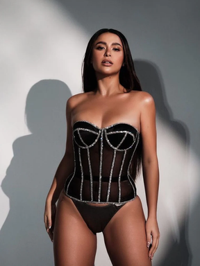 Corset Secret Mesh com Pedrarias