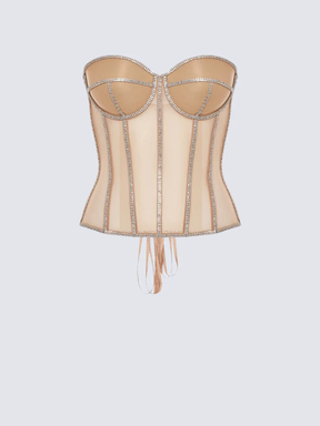 Corset Secret Mesh com Pedrarias