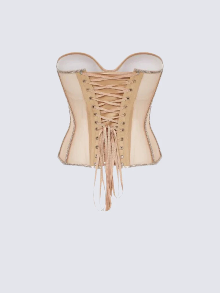 Corset Secret Mesh com Pedrarias