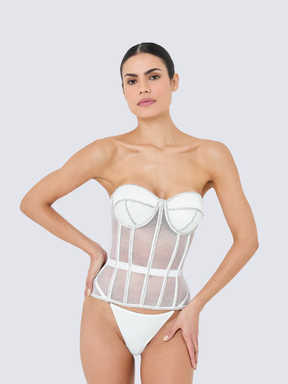 Corset Secret Mesh com Pedrarias