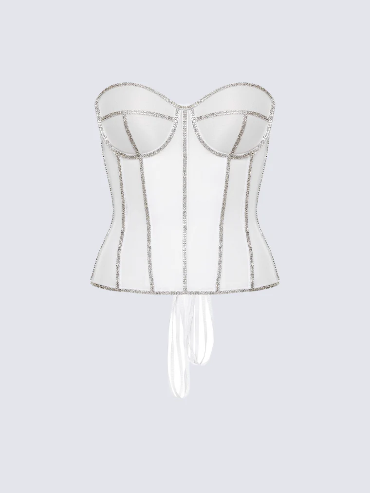 Corset Secret Mesh com Pedrarias